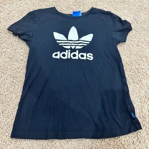 black adidas trefoil tee